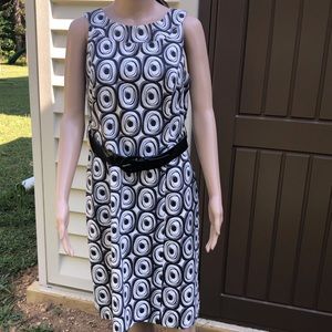 Carole Little Black, White & Gray Dress Size 8